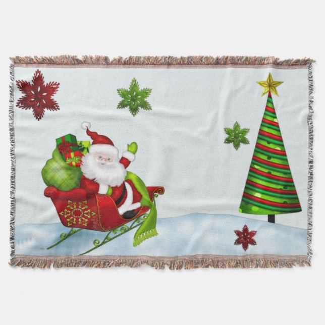 Manta Papais noeis Clássicos Cute Whimsey HOLIDAY DECOR  (Frente)
