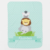 Azul da cobertura do bebê da selva personalizado