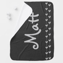 Cobertura preta cinzenta personalizada do bebê da