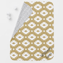 Monograma Aztec, Dourado e Cinza