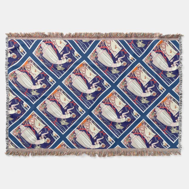 MANTA PEIXE BURACO, FASHIÃO DE BELEZA ARTE DECO (Frente)