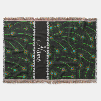 Manta Penas swirly pretas conhecidas personalizadas do