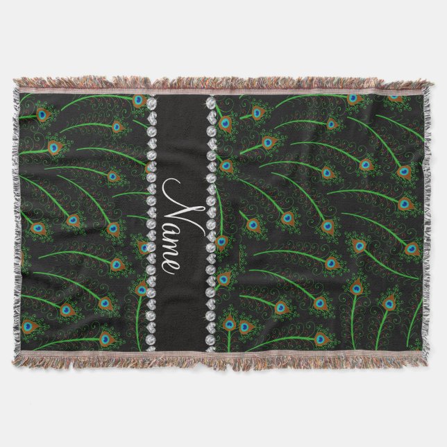 Manta Penas swirly pretas conhecidas personalizadas do (Frente)