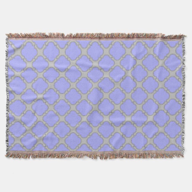 Manta Perfurador quatrefoil e cinza (Frente)