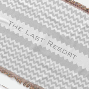 Manta Personalize seu nome da casa de praia Cinza Zig Za