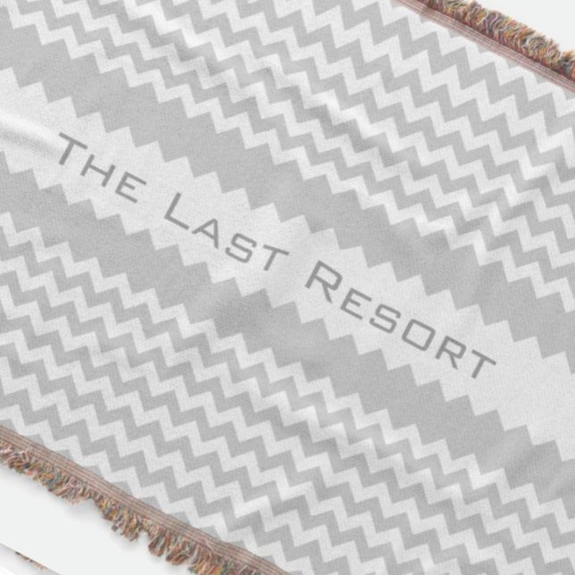 Manta Personalize seu nome da casa de praia Cinza Zig Za (Criador carregado)
