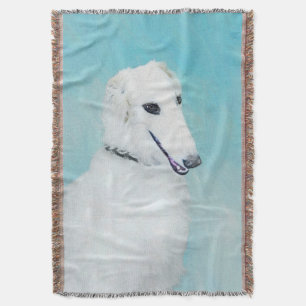 Manta Pintura de Borzoi (branca) - Arte de Cachorro Orig