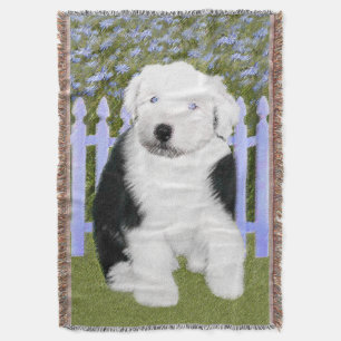 Manta Pintura para papoilas de Sheepdog Inglês - Arte p