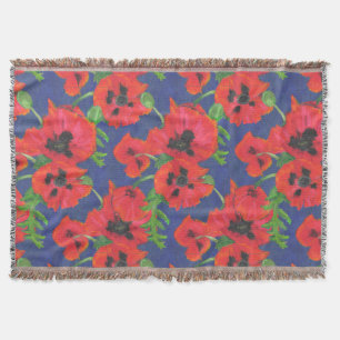 Manta Pópias Orientais Negras e Vermelhas Brilhantes