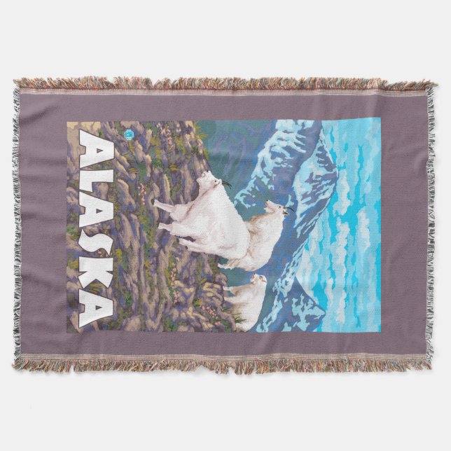 Manta Poster das viagens vintage das cabras de (Frente)