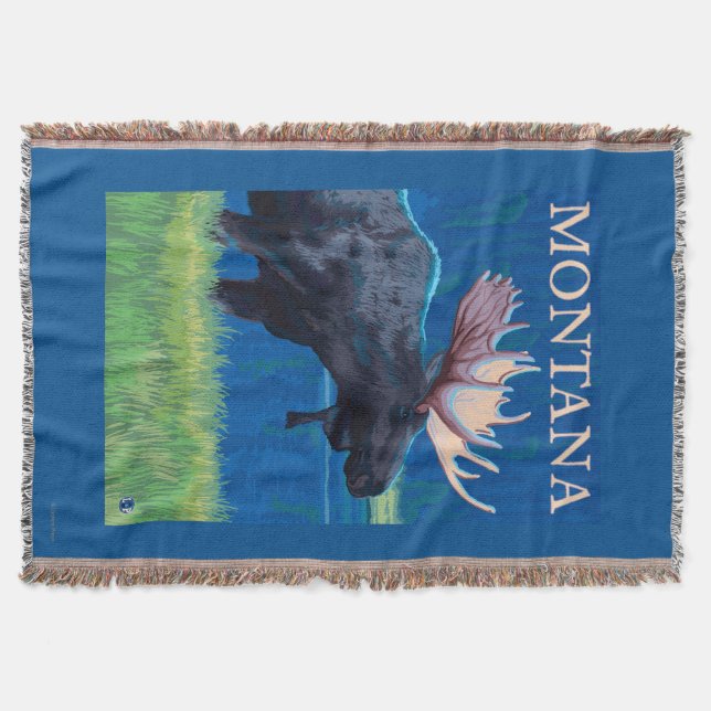 Manta Poster das viagens vintage de MontanaMoose (Frente)
