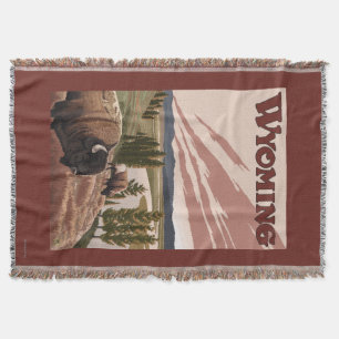 Manta Poster das viagens vintage do bisonte de