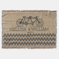 Presente de Casamento Chevron Burlap Bicycle Retro