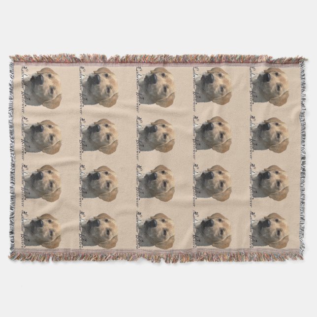 Manta Presentes de Arte do Retriever Labrador Amarelo (Frente)