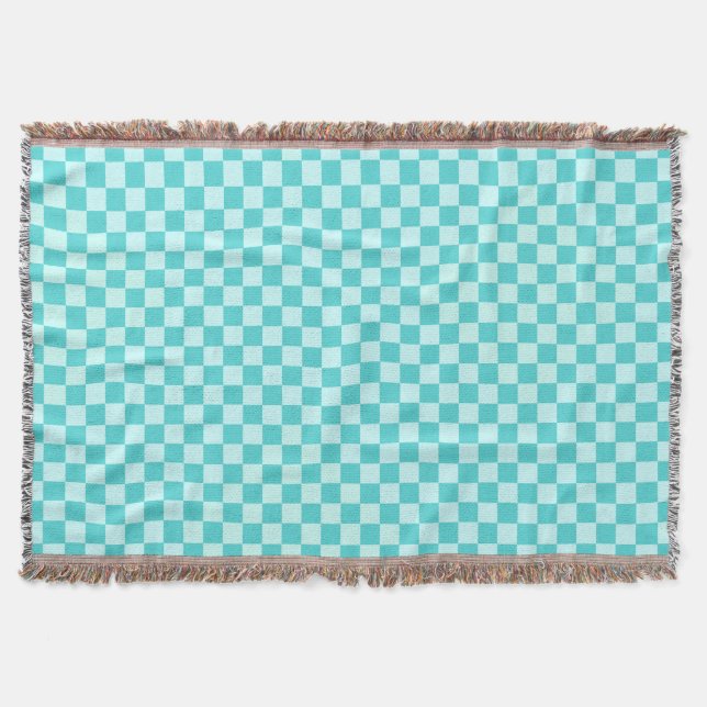 Manta Quadro de Verificação Clássico de Combinação Azul (Frente)