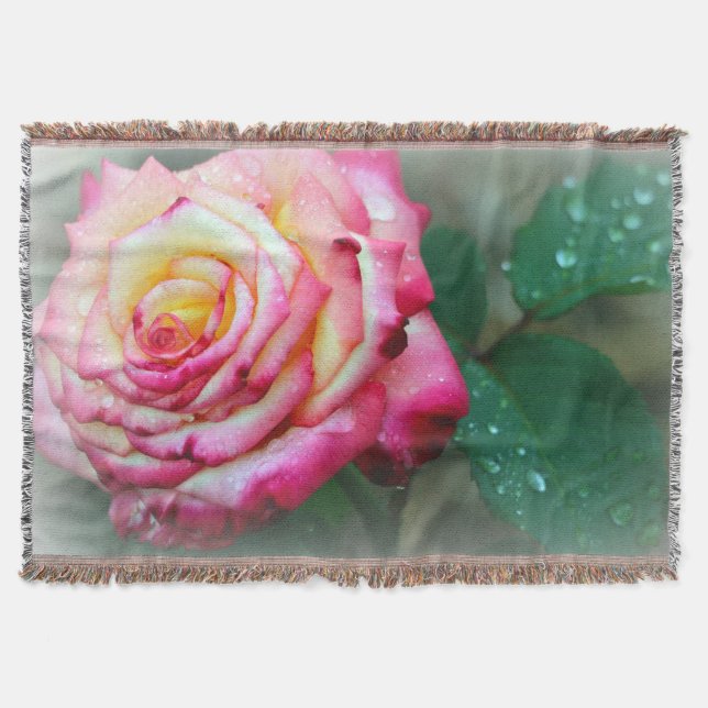 Manta Rosas Jogam Aberto/Rosa e Branco (Frente)