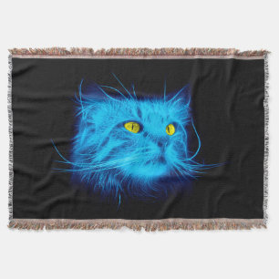 Manta Rosto de Gato Azul