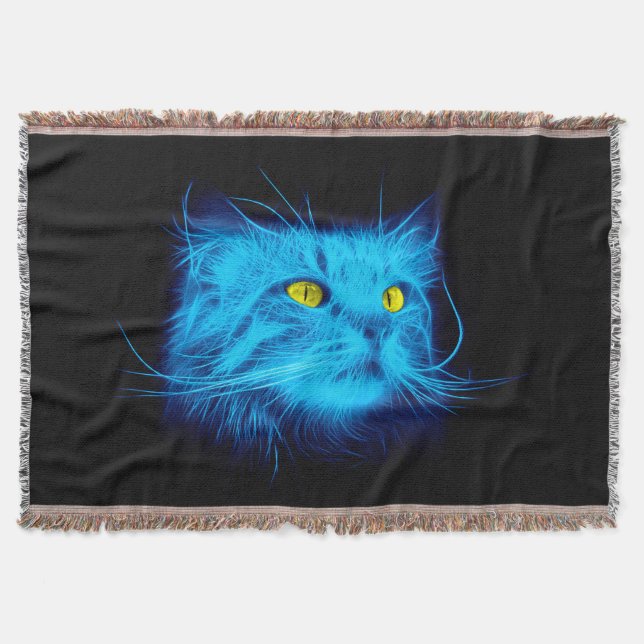 Manta Rosto de Gato Azul (Frente)