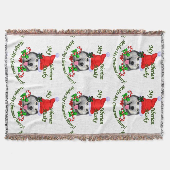 Manta Siberian Husky Natal (Frente)