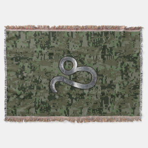 Manta Sinal do zodíaco de Leo em Digitas verdes Camo