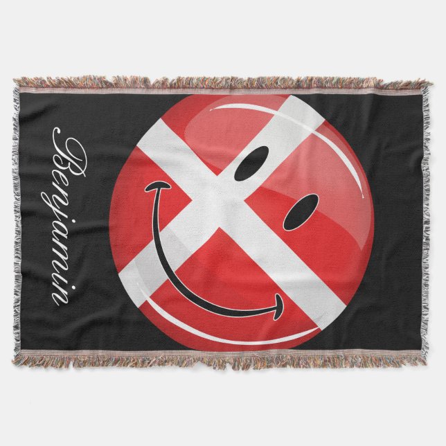 Manta Sinalizador da Dinamarca sorridente (Frente)