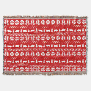 Manta Suíno Bonito Silhuettes Natal Padrão