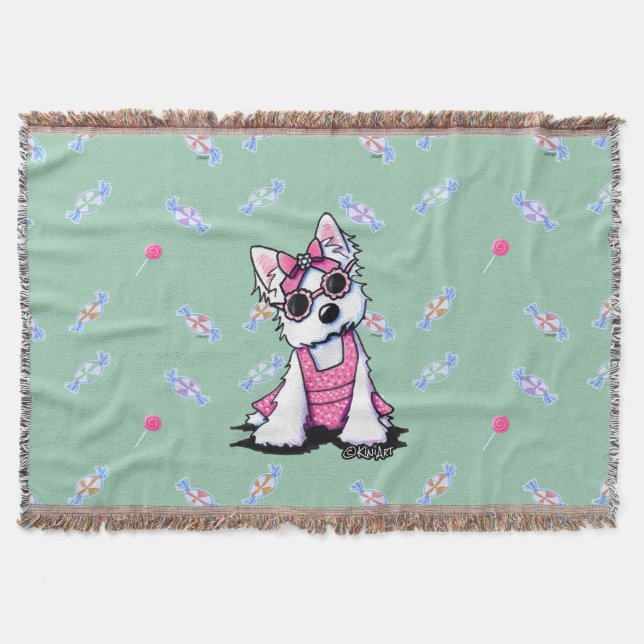 Manta Summer Sweet Olivia Westie Throw Blanket (Frente)