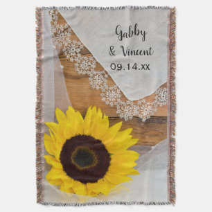 Manta Sunflower and Lace Country Weding Keepsael