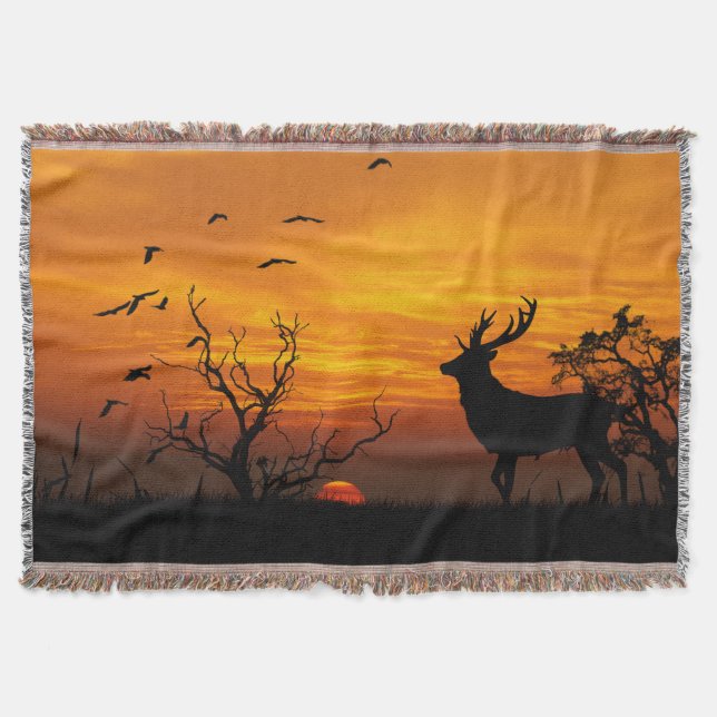Manta Sunset Deer Silhouette (Frente)
