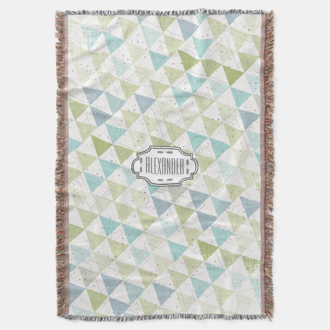 Manta Teepee Aqua Green e Cinzas Moon Clouds Lodge Boys (Frente Vertical)
