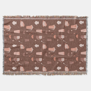 Manta Teste padrão com elementos relacionados do café