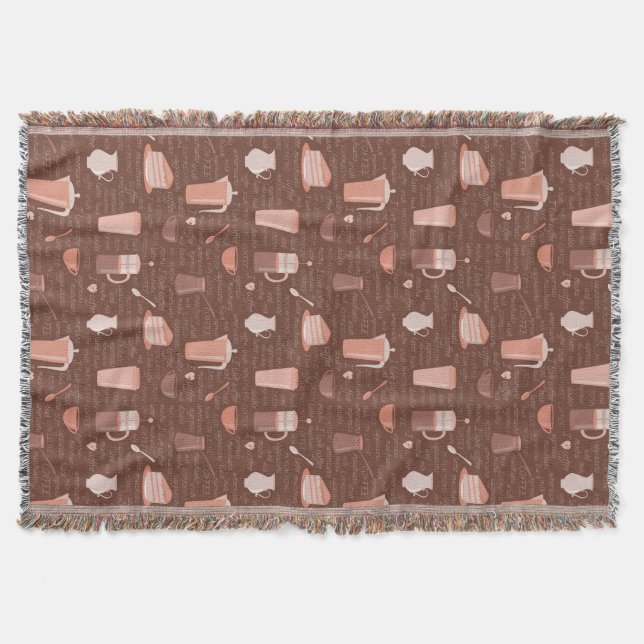 Manta Teste padrão com elementos relacionados do café (Frente)