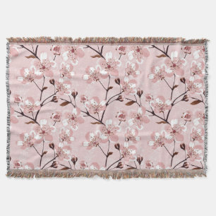 Manta Teste padrão de flores da flor de cerejeira