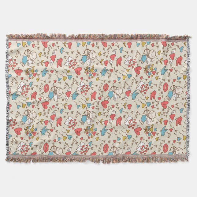 Manta Teste padrão do dia dos namorados com Cupido (Frente)