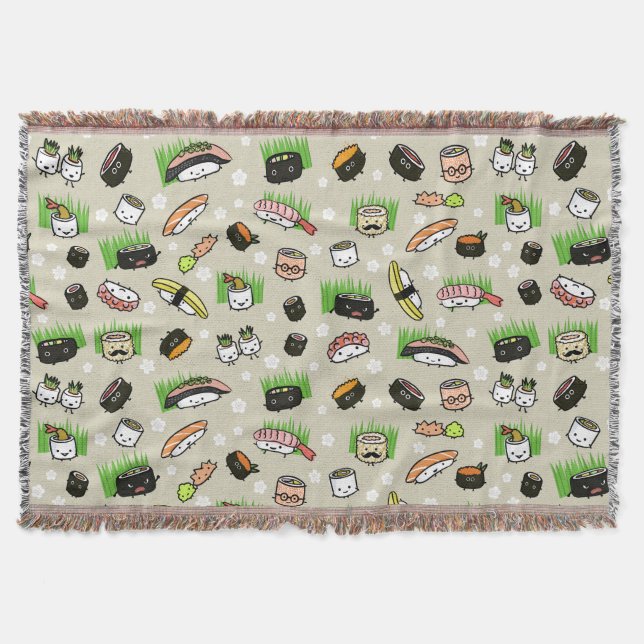 Manta Teste padrão dos caráteres do sushi (Frente)