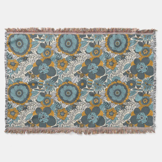 Manta Teste padrão floral do vintage (Frente)