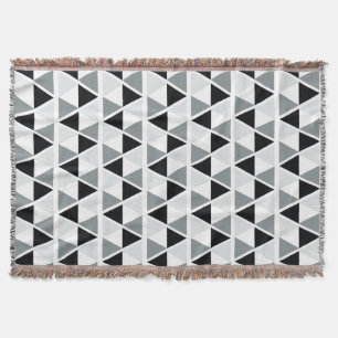 Manta Teste padrão geométrico cinzento branco preto