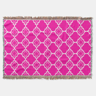 Manta Teste padrão geométrico de Quatrefoil do rosa