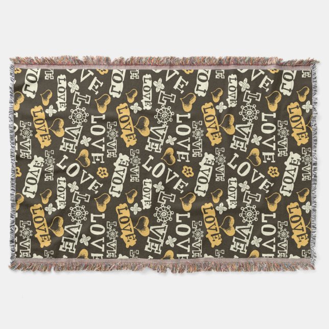 Manta Teste padrão tirado mão do amor (Frente)