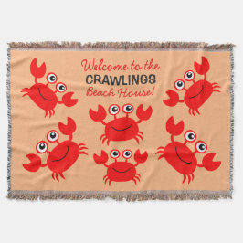 Manta Texto personalizado Feliz Caranguejo lança coberto