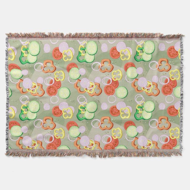 Manta Textura com fatias de vegetais (Frente)