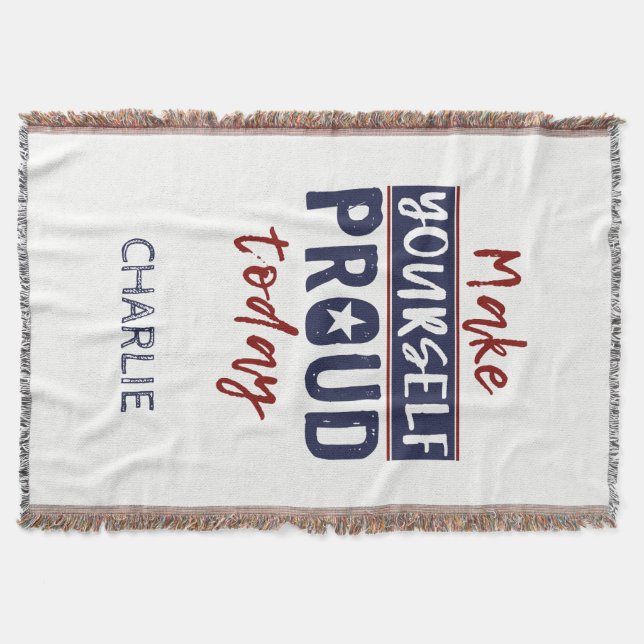 Manta "Torne-se Orgulhoso" nome personalizado lança cobe (Frente)