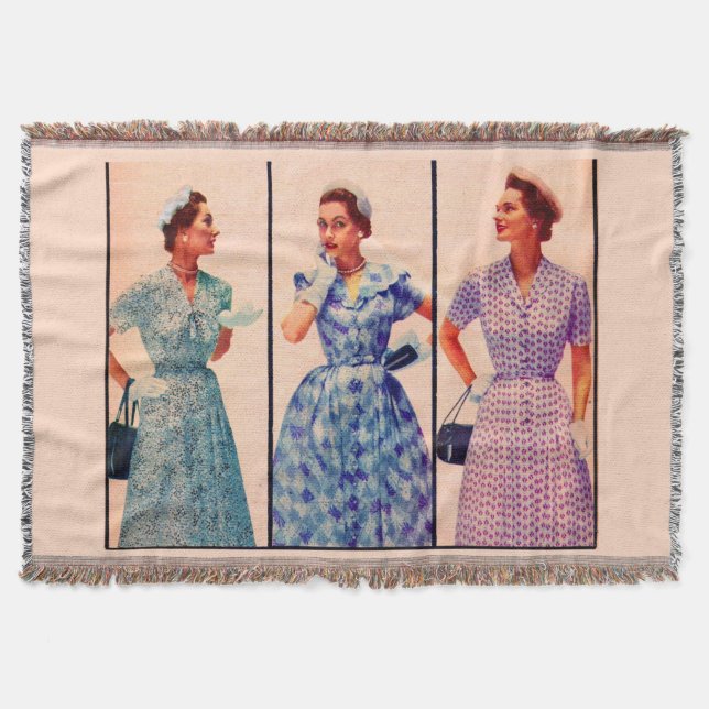 Manta três vestidos de 1953 - roupa de vintage (Frente)