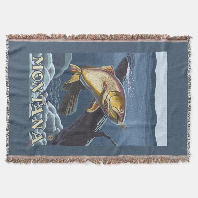 Manta Truta que pesca o secção transversal - Montana (Frente)