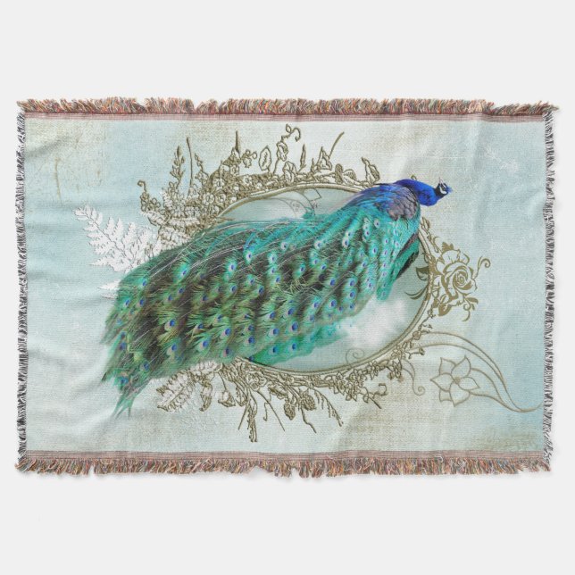Manta Turquoise Shabby Peacock (Frente)