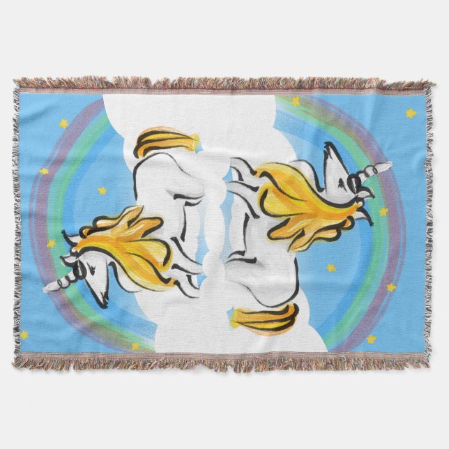 Manta Unicórnio, Rainbows e Stars Blanket (Frente)