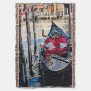 Manta Veneza Itália Ornamentado Gondola no Canal