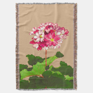 Manta Vintage Hydrangea japonesa. Rosa e Verde