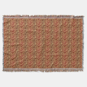 Manta Vintage Vermelho e Cream Paisley Jogam Banquete