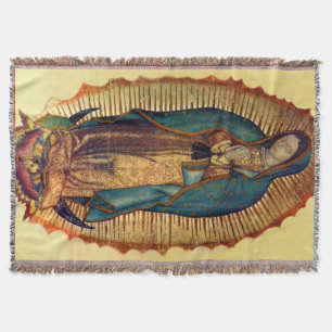 Manta Virgem Mary Guadalupe Cheio Tilma Throw Blanket